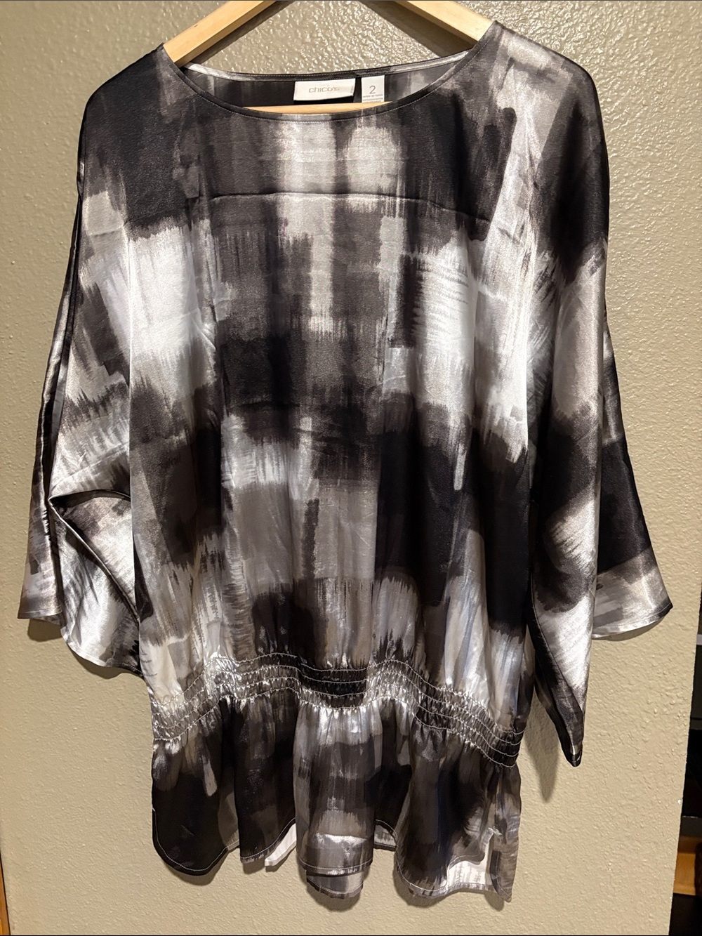 Chico's Monochrome Brushstroke Pullover Tunic